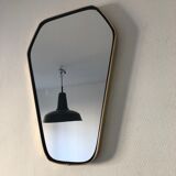 Miroir rétroviseur hexagonal 49x33cm vintage 1960