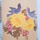 Lampe dame jeanne  abat jour fleuri