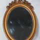 Miroir ovale cadre ancien style Louis XVI bois stuc doré d'origine 52x37 cm