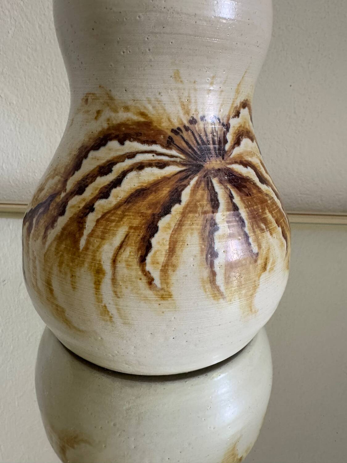 Chouzet stoneware double gourd vase from the 70s