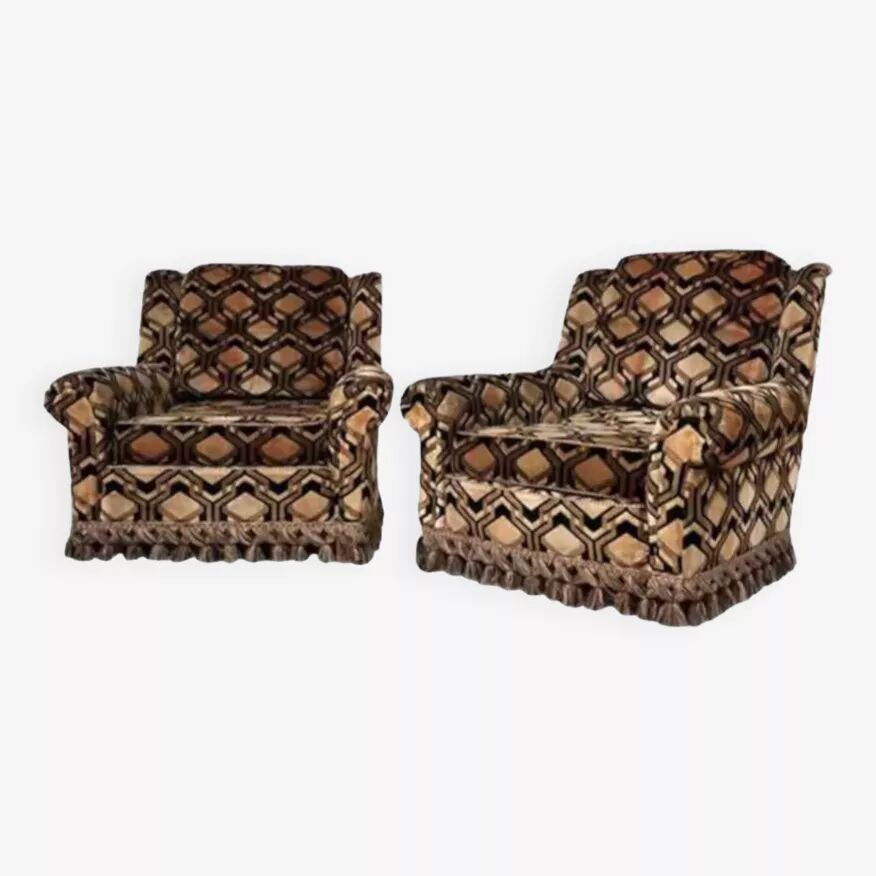Set of 2 fabric armchairs