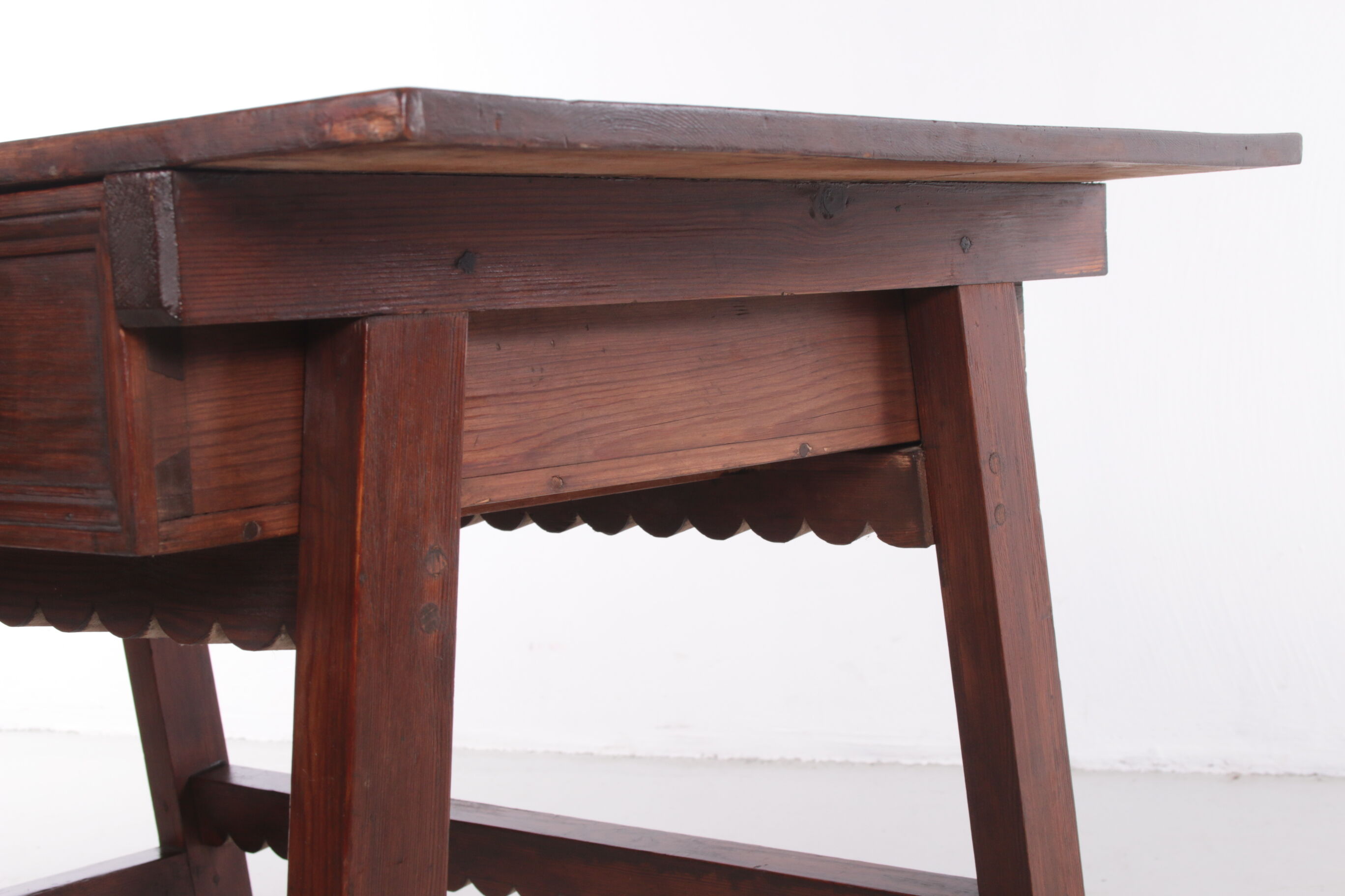 Brutalist 19th century Spanish wooden payment table or side table