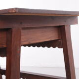 Brutalist 19th century Spanish wooden payment table or side table