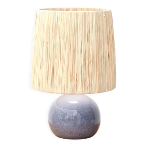Lampe bleue en céramique, abat
