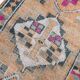 Fuchsia Vintage Oushak Runner Rug, Turkish Wool Hallway Carpet, 86x341 Cm