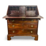 Commode, secrétaire, scriban de pente anglais en acajou, Angleterre XVIIIème