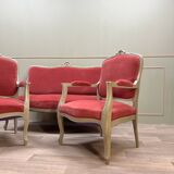 Salon en bois peint de style louis xv xix eme siècle