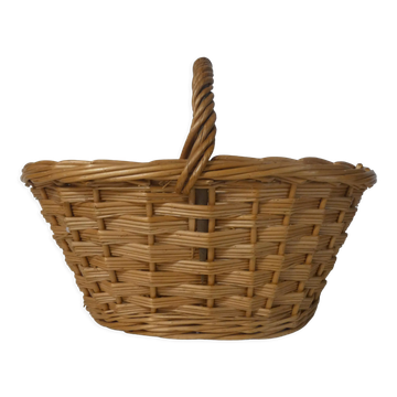 Panier à champignons en rotin vintage