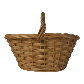 Vintage rattan mushroom basket