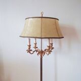 Ancien lampadaire tripode en bronze - 4 feux - 1950