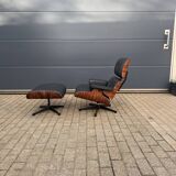 Vitra Eames Lounge Chair XL + Ottoman, Black leather & Santos Rosewood