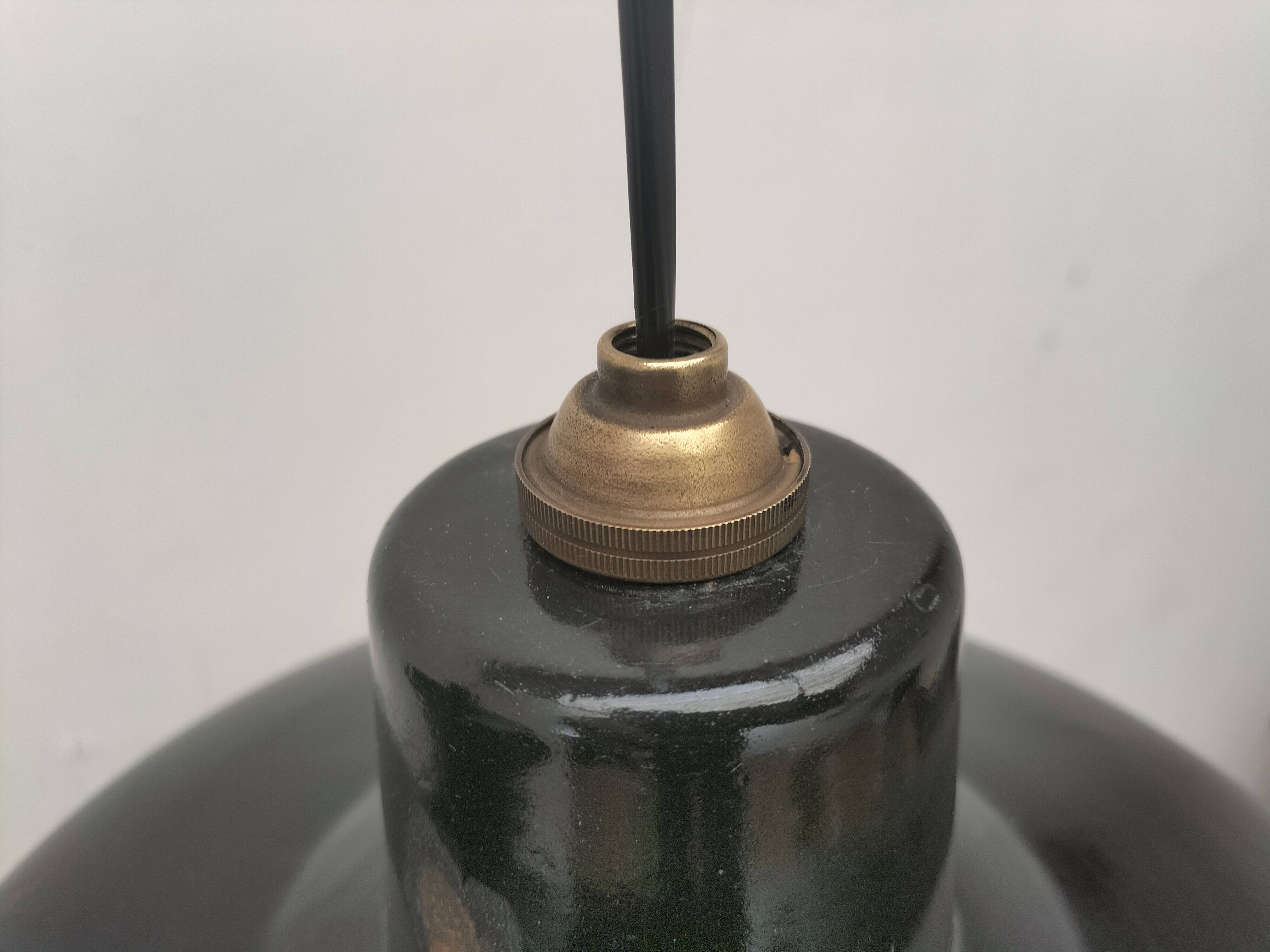 Enameled sheet metal pendant lights