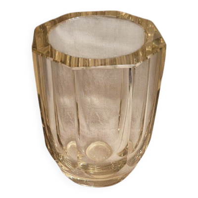 Daum Nancy - Vase Cylindrique Couleur Citrine Vers 1930