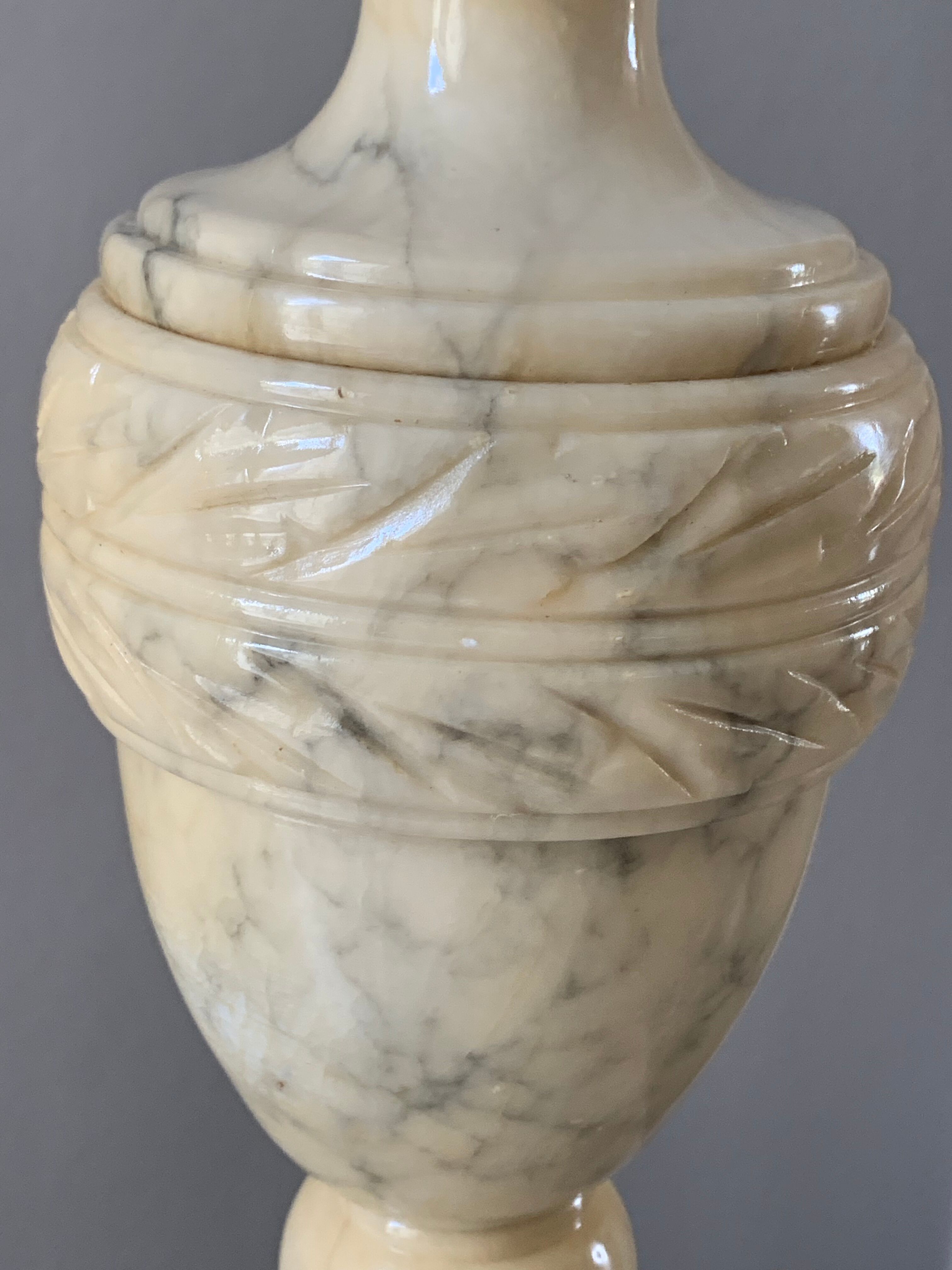 Vintage marble lamp foot