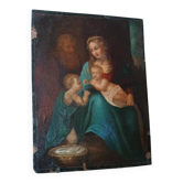 Peinture ancienne sur cuivre - Sainte Famille -