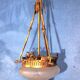 Lustre suspension bronze & verre 1900s