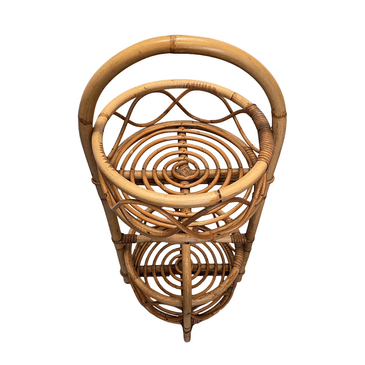 Vintage Italian rattan étagère 1960s