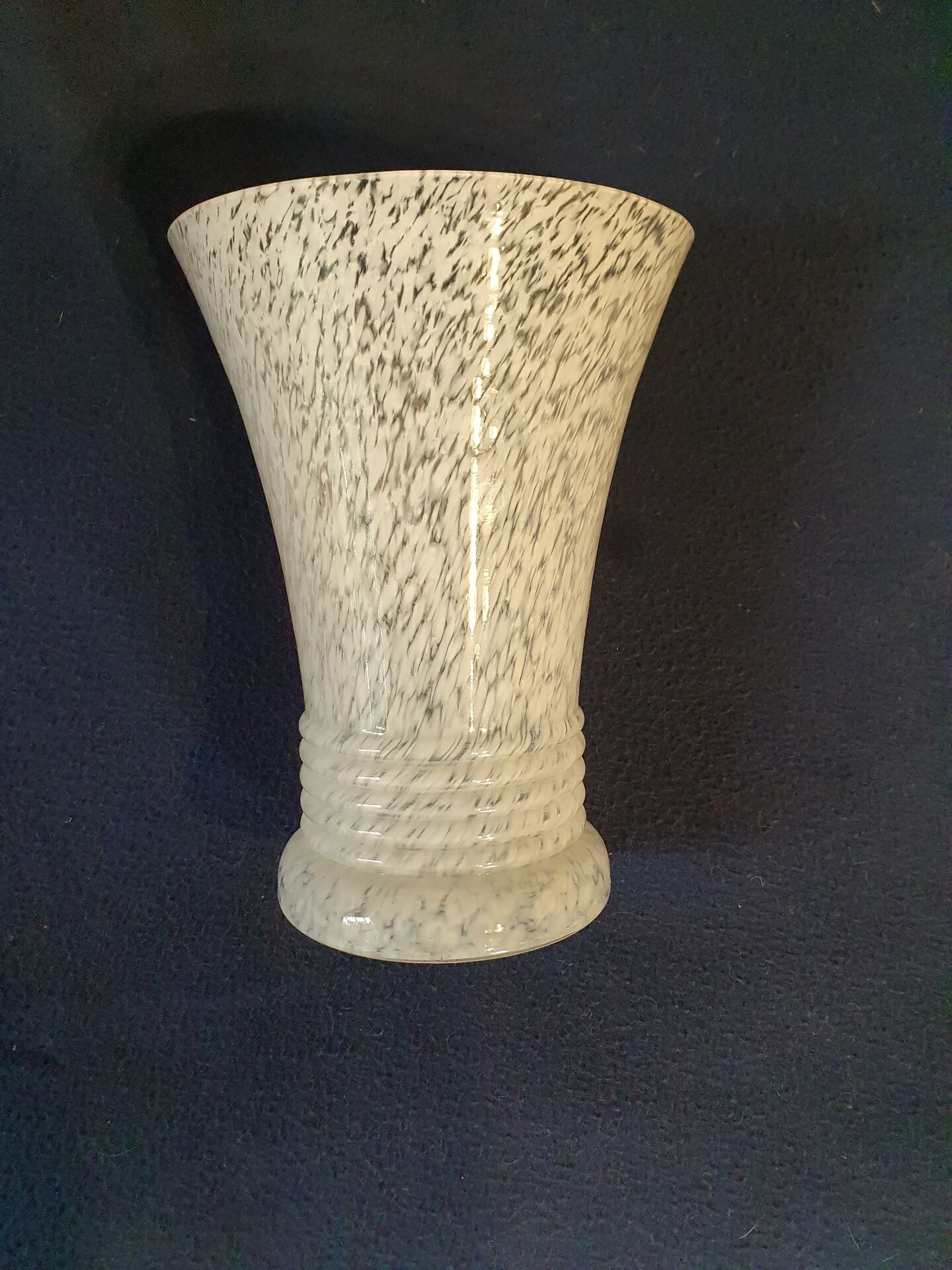 Beautiful speckled white glass vase