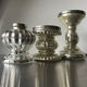 Set of 3 vintage mercury glass candleholders