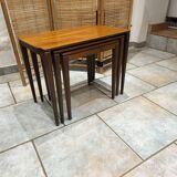 Vintage Scandinavian nesting coffee table in solid teak