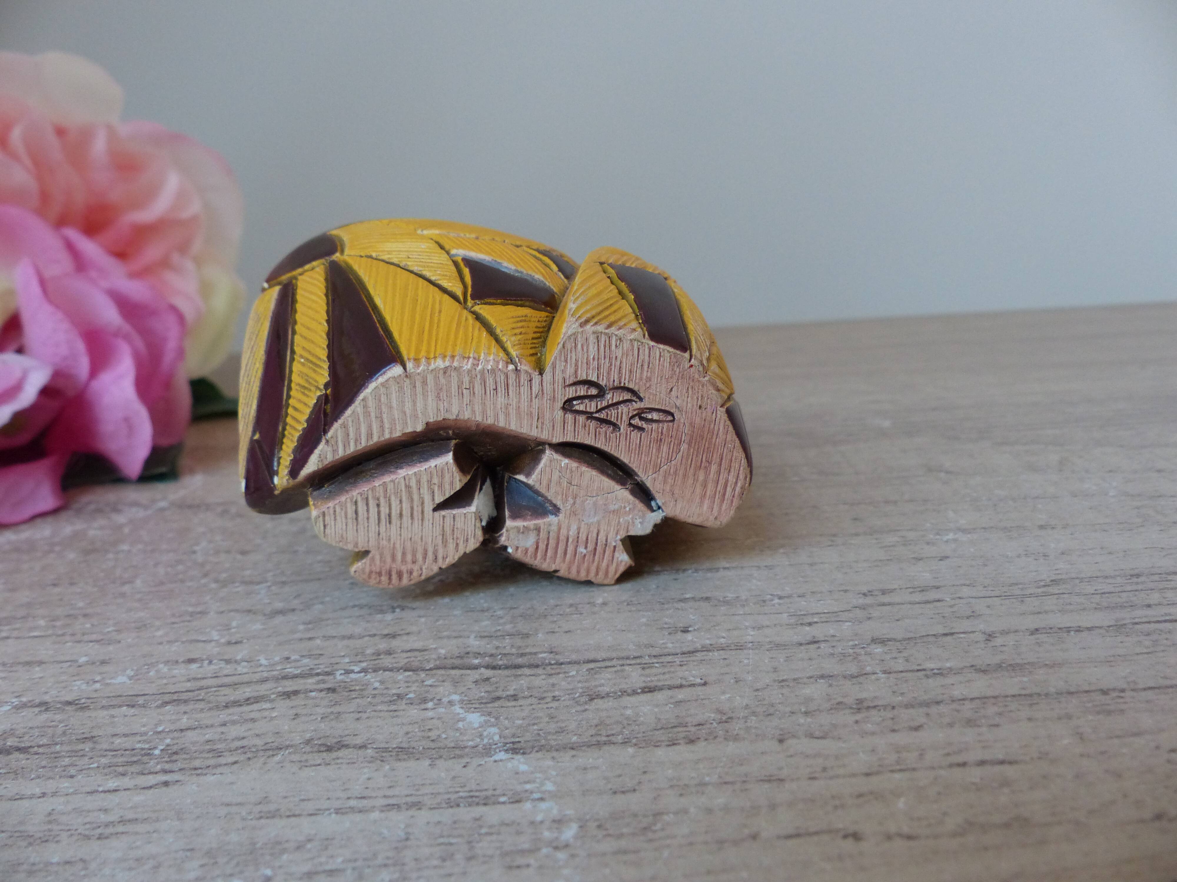 Hand carved Rinconada ceramic owl figurine made in Uruguay