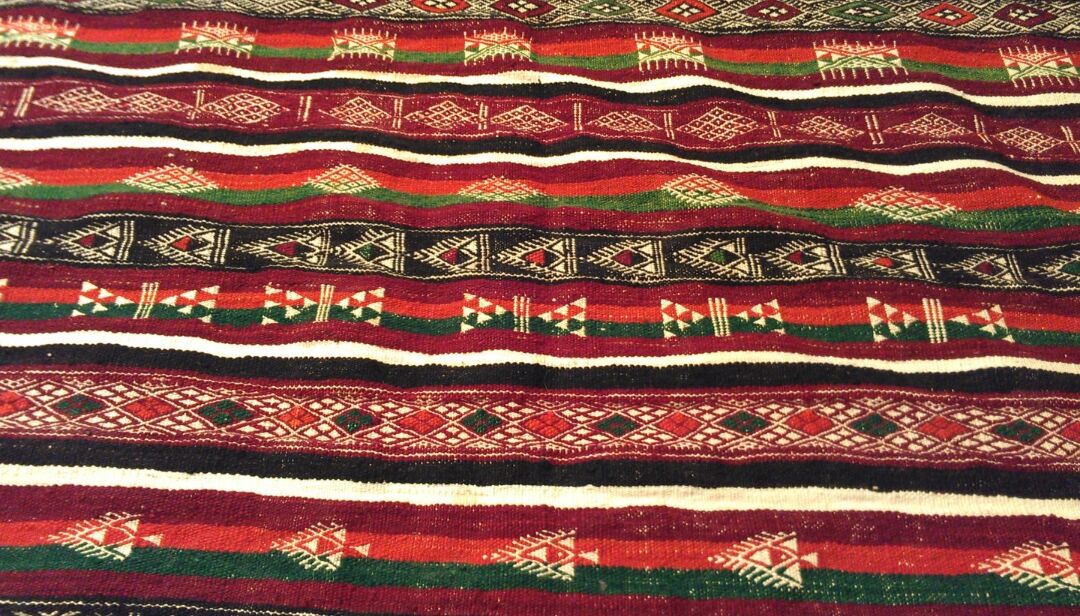 Berber carpet multicoloured wool 185 x 165 cm