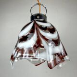 Brown Murano glass Fazzoletto pendant by AV Mazzega, Italy, 1970s