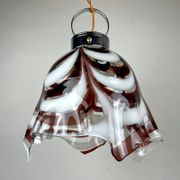 Brown Murano glass Fazzoletto pendant by AV Mazzega, Italy, 1970s