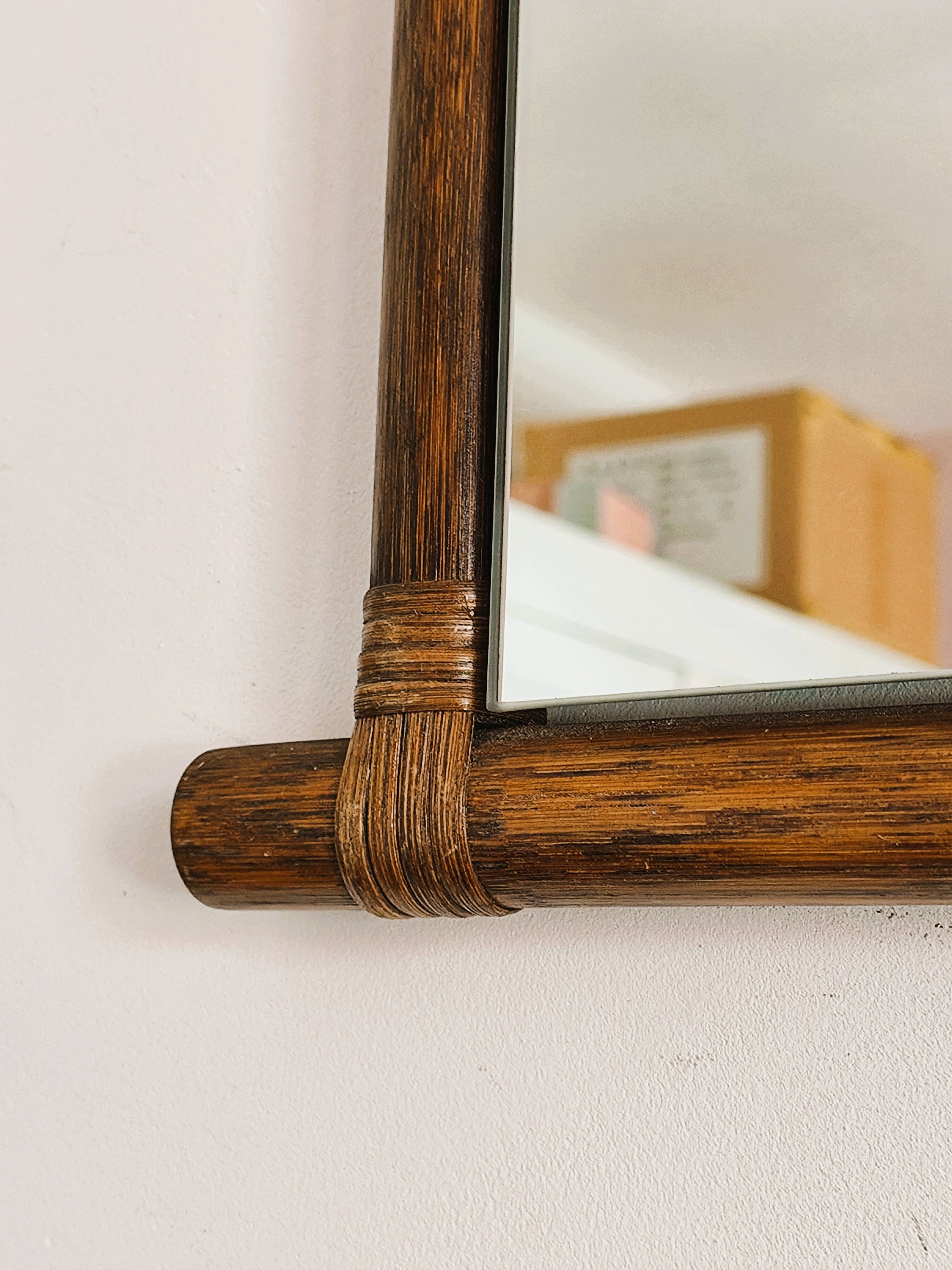 Small bamboo mirror 49 X 40 cm