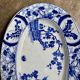 Oval dish Creil & Montereau in blue ironstone, "Japan" pattern.