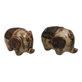 Ceramic elephants as a salt and pepper set made for Danish Søholm 1970-80s