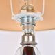 Lampe de table en verre rose Val St Lambert du milieu du siècle