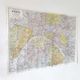 Vintage map 1970 Paris and its suburbs 75x55cm duplex