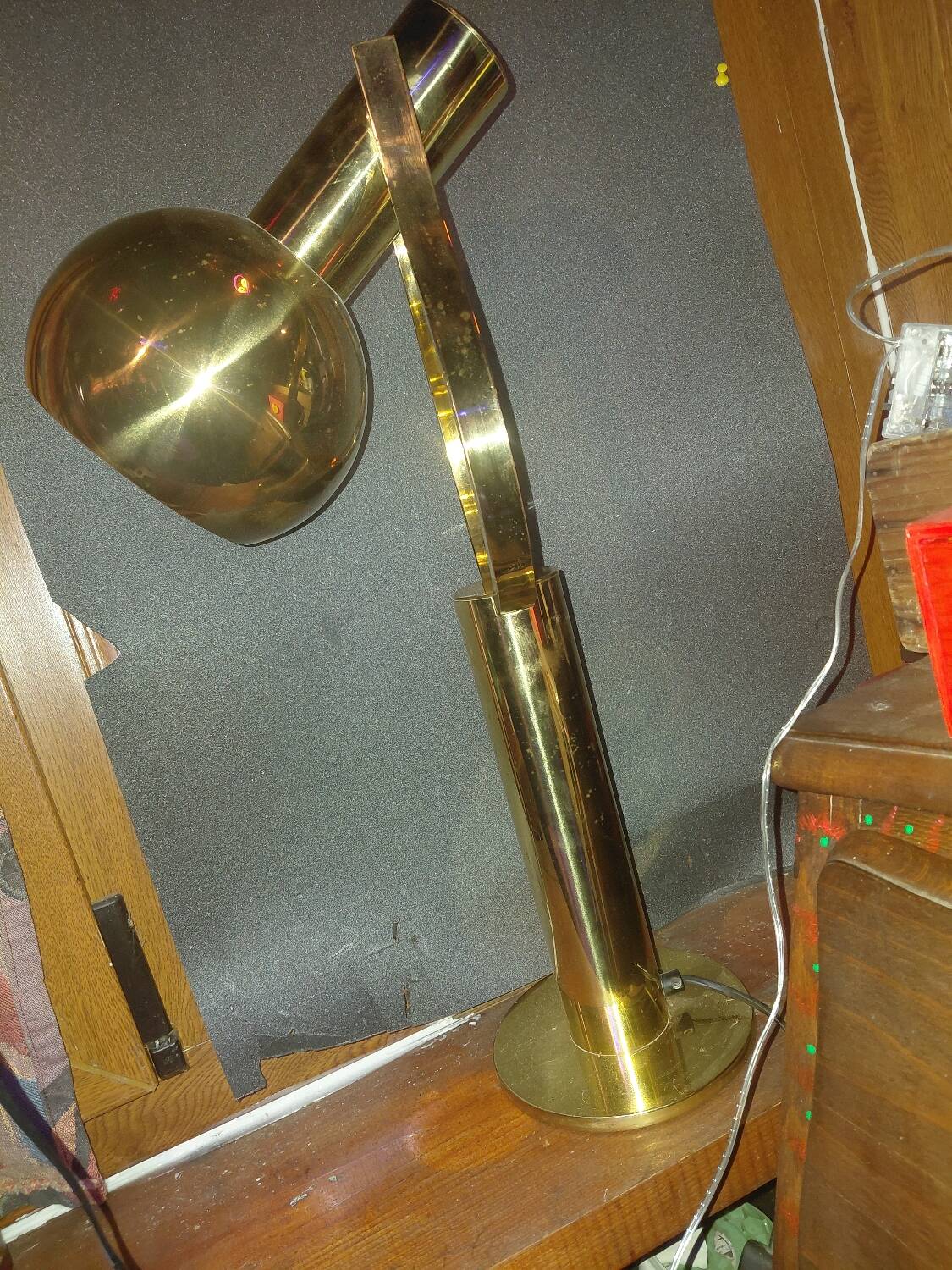 1970s Brass Space Age Staff Lamp