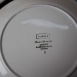 8 flat iron earth plates "Fabiola" Digoin Sarreguemines