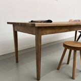 Ash table with spindle legs, solid beech and ash