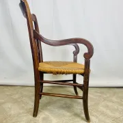 Pair of dissimilar walnut armchairs