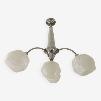 Art deco glass chandelier from Clichy 1950s