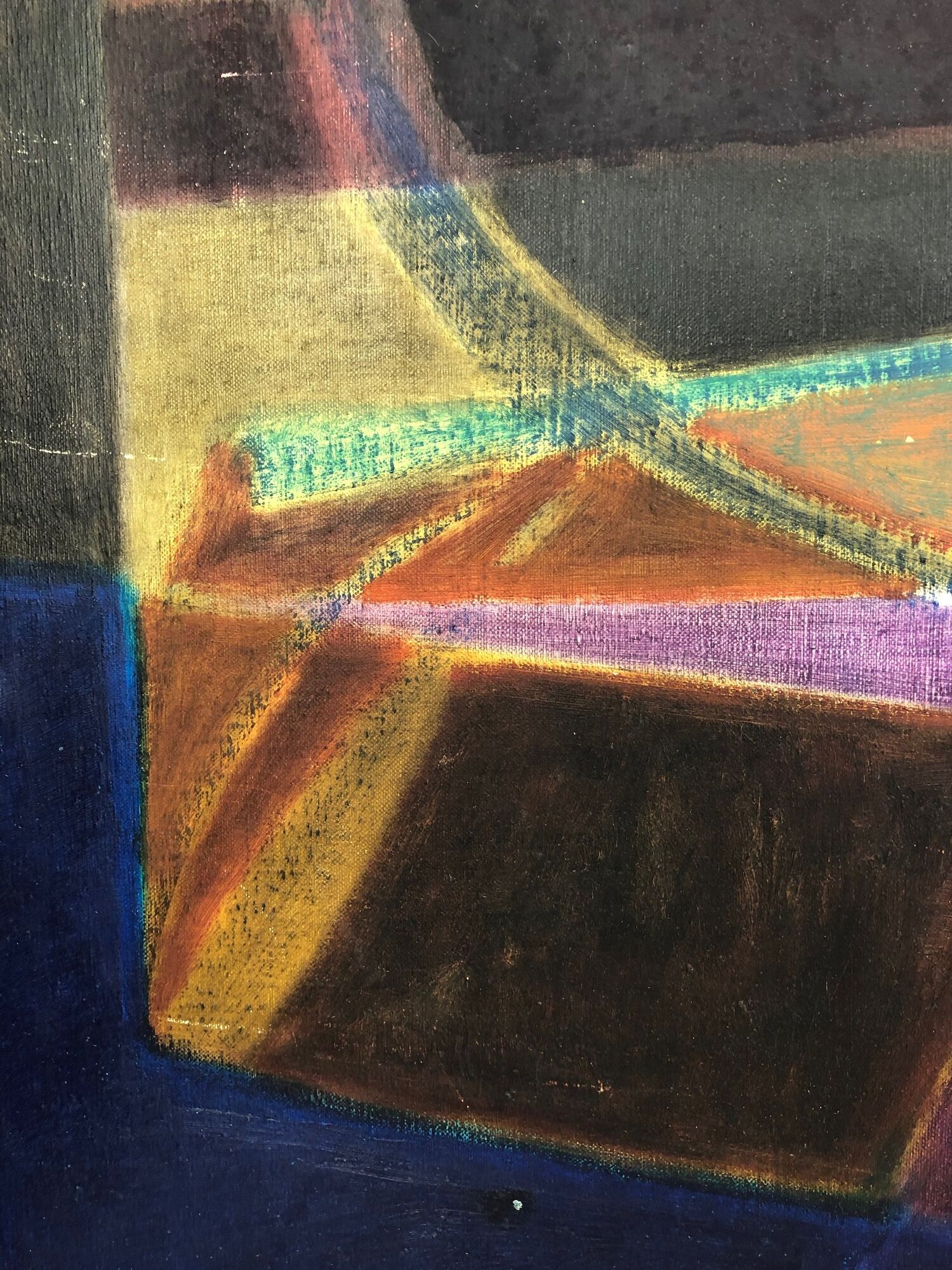 Abstract oil on canvas signed Echegut, XXth