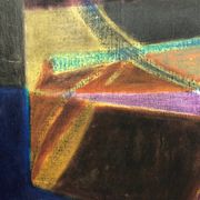 Huile sur toile abstraite signée Echegut, XXème