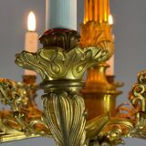 Golden bronze lustre 8 bras de lumière, france first half of the 19th century