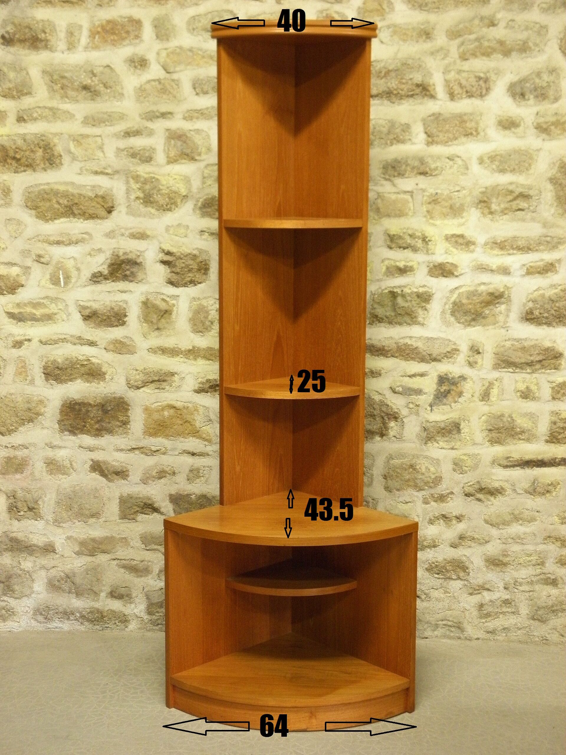 Corner - 70s teak corner shelf