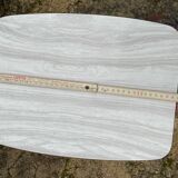 Modular white formica folding step stool from the 70s