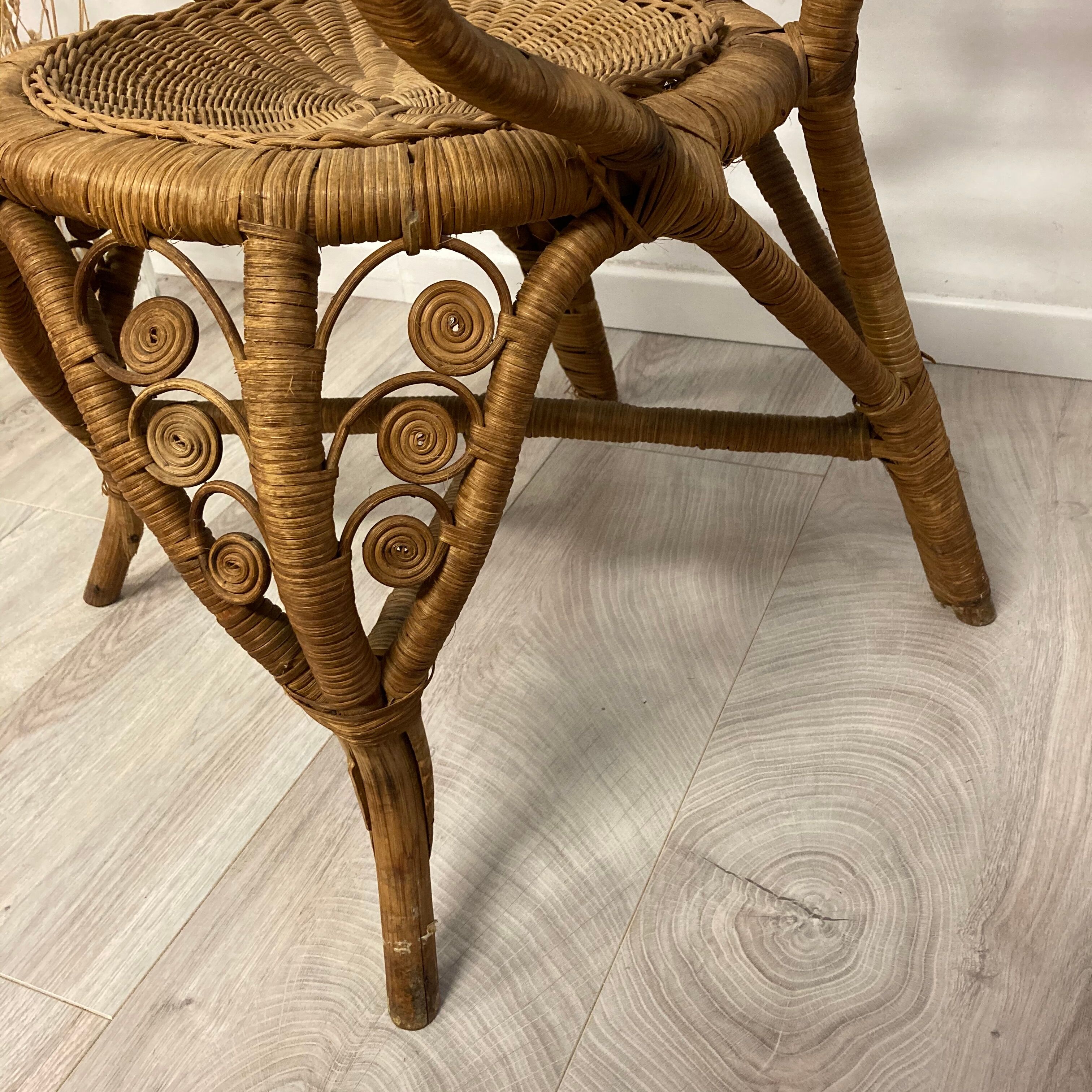 Peacock chair with armrests