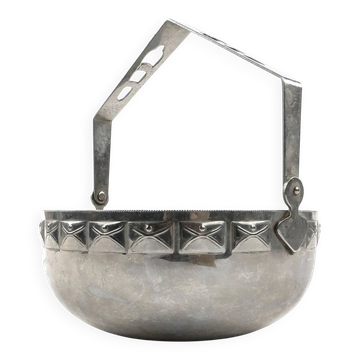 Sucrier Art Nouveau, en laiton plaqué argent, Suède, début du 20e siècle