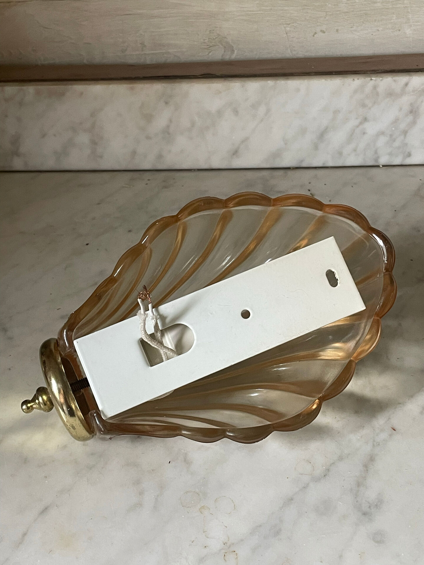 Vintage smoked glass shell wall light
