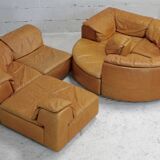 Leather modular sofa, 7 elements, 70s