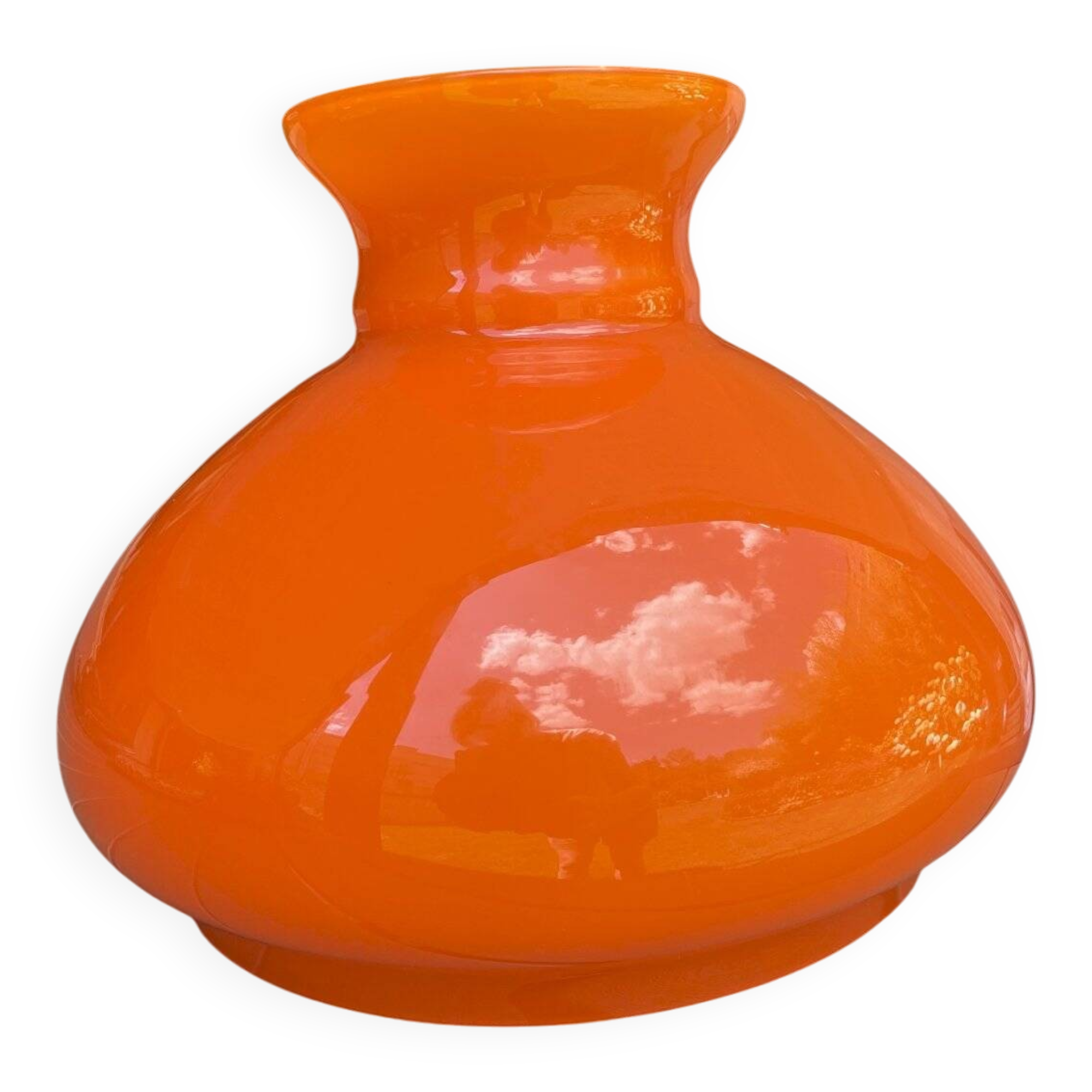 Vintage globe in orange opaline