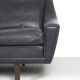 3 seater sofa in black leather, 1960