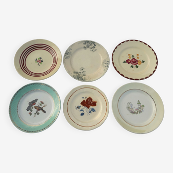 Set of 6 different flat plates